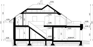 Modern House New House 703 KRZ1068 Przekrój